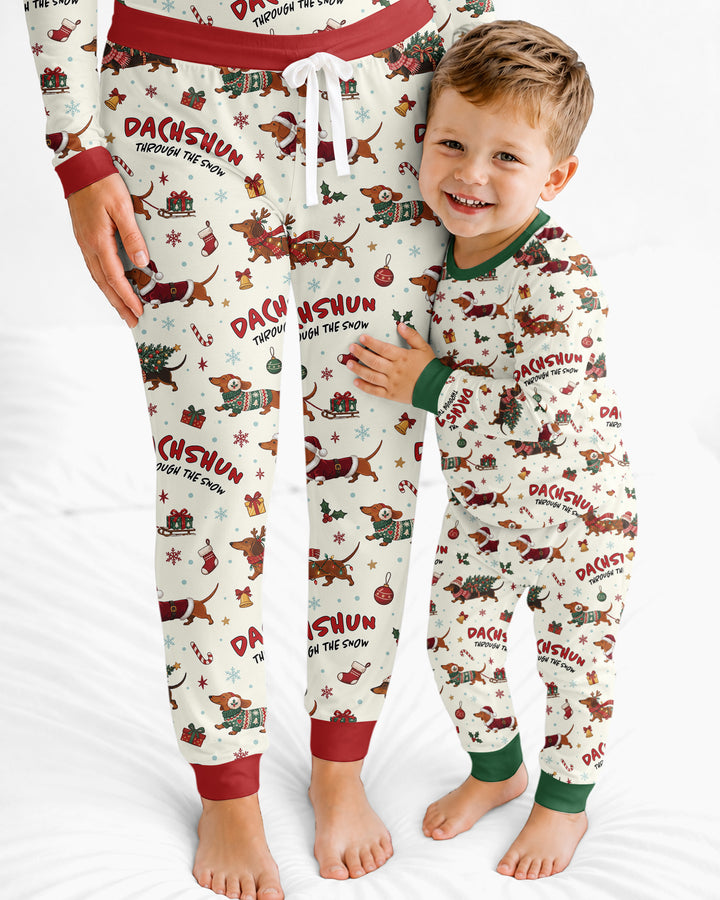 Dachshund Through The Snow Bamboo Women Pajama Set