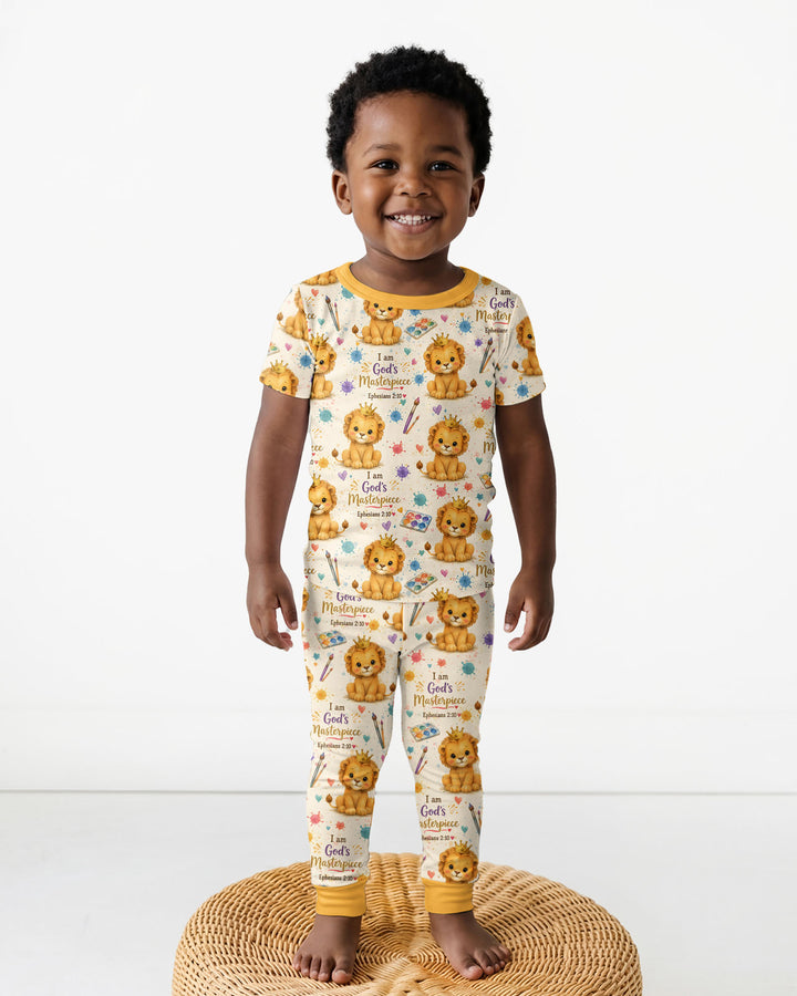 I Am God's Masterpiece Two Piece Short Sleeve Pajama Set