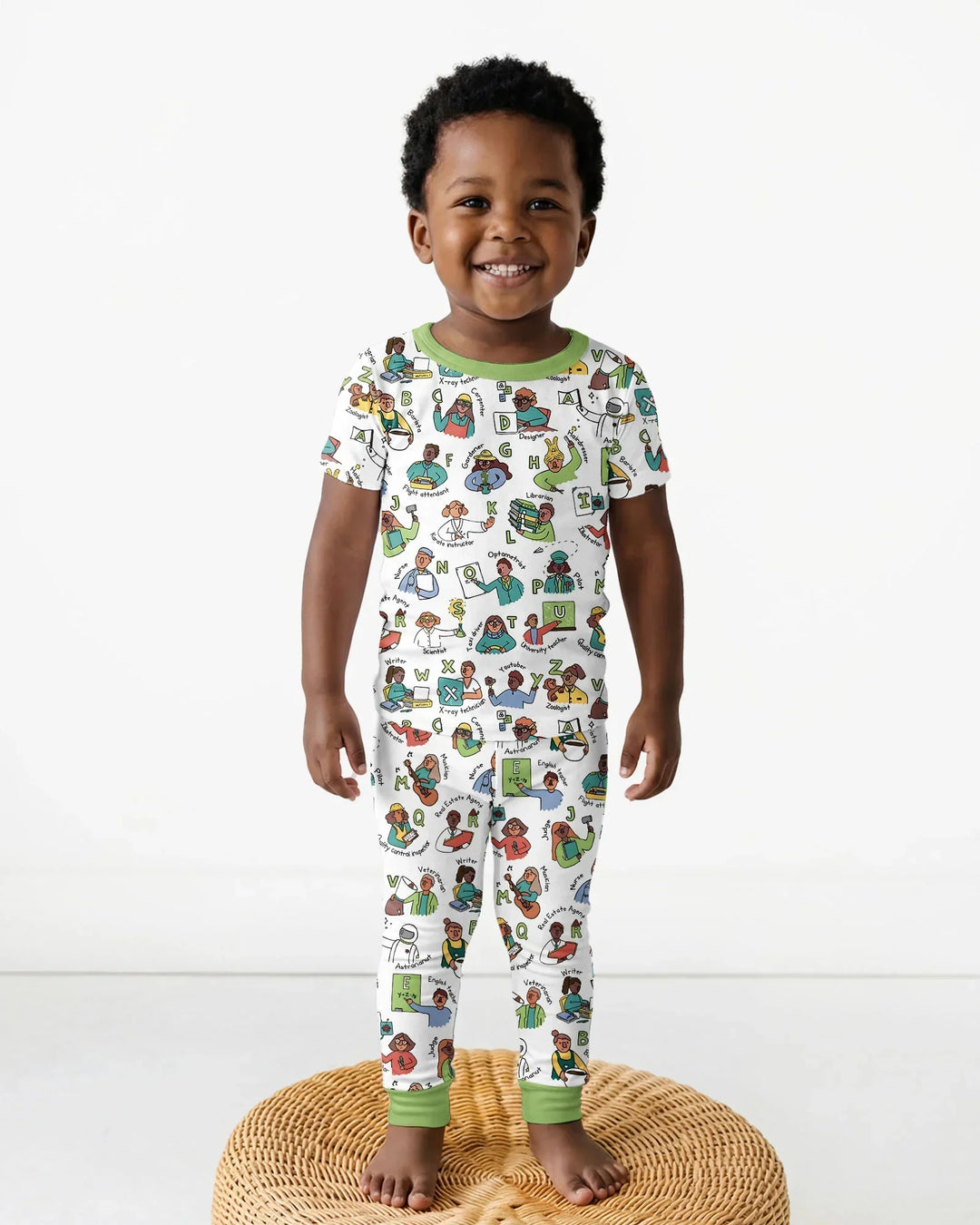 Conjunto de pijama de dos piezas de manga corta de bambú