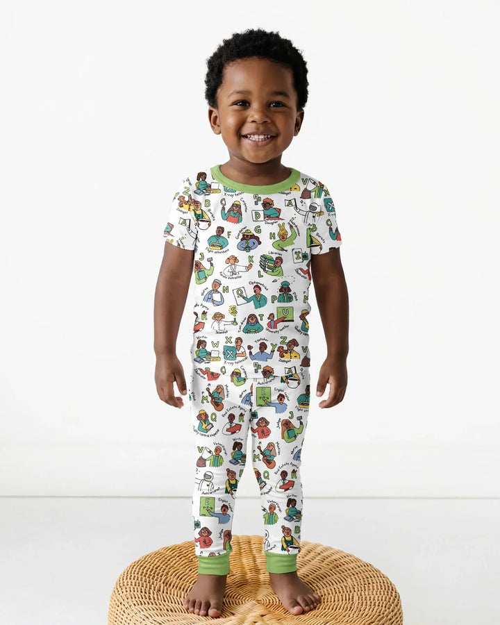 Conjunto de pijama de dos piezas de manga corta de bambú