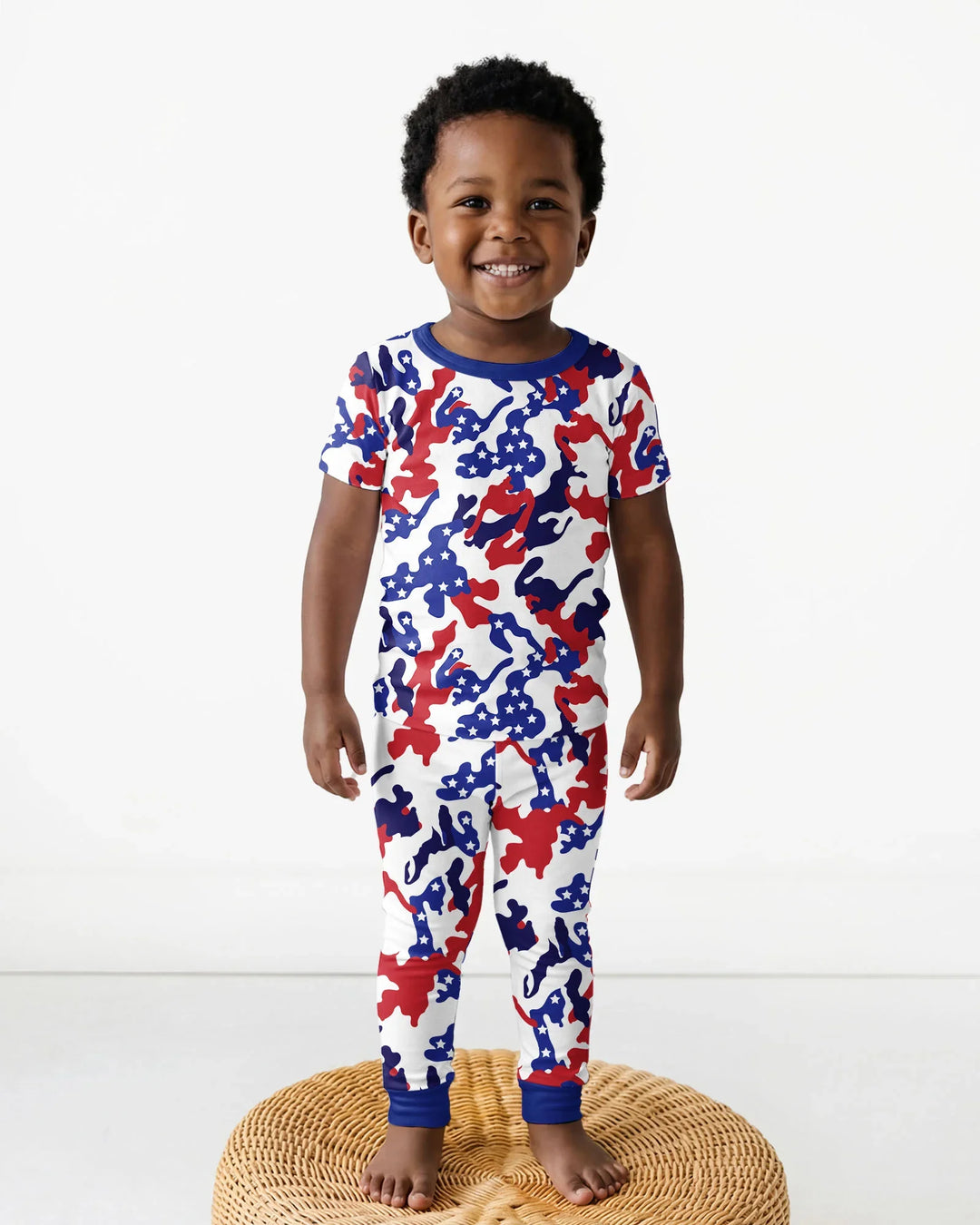 Patriot Camo Daddy & Me Matching Bamboo Two Piece Short Sleeve Pajama Set