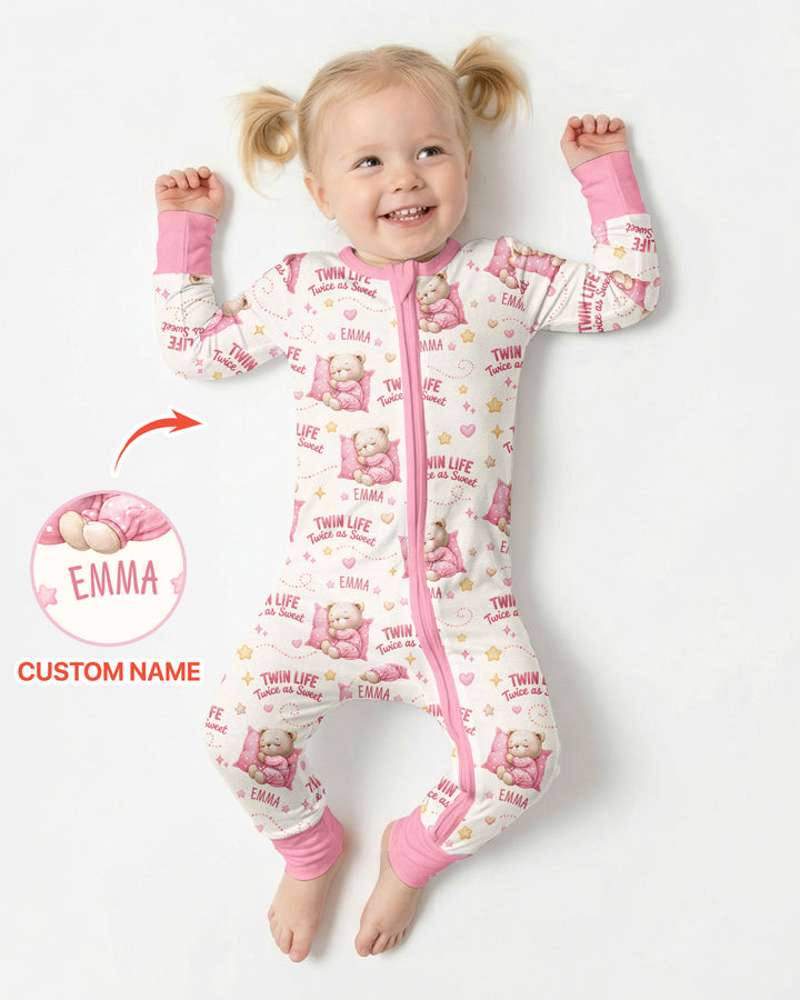 Custom Name Twin Life Twice As Sweet Bamboo Convertible Zippy