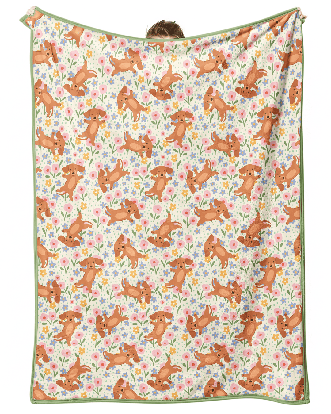 Dachshund Blooms Family Matching Bamboo Blanket