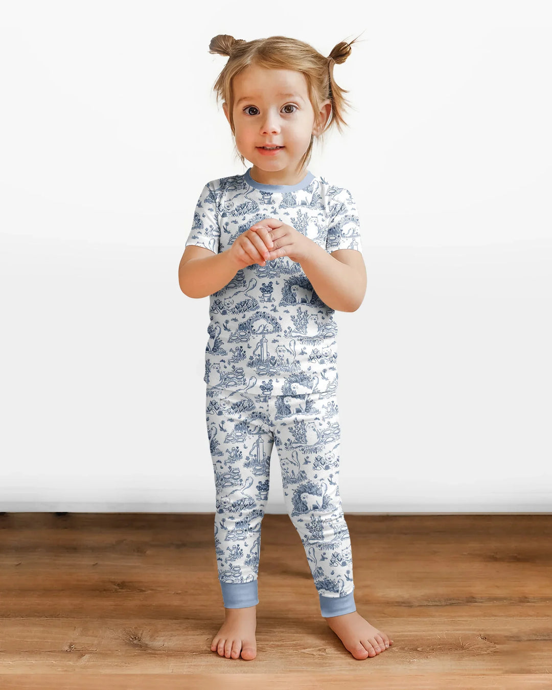 Conjunto de pijama de dos piezas de manga corta de bambú