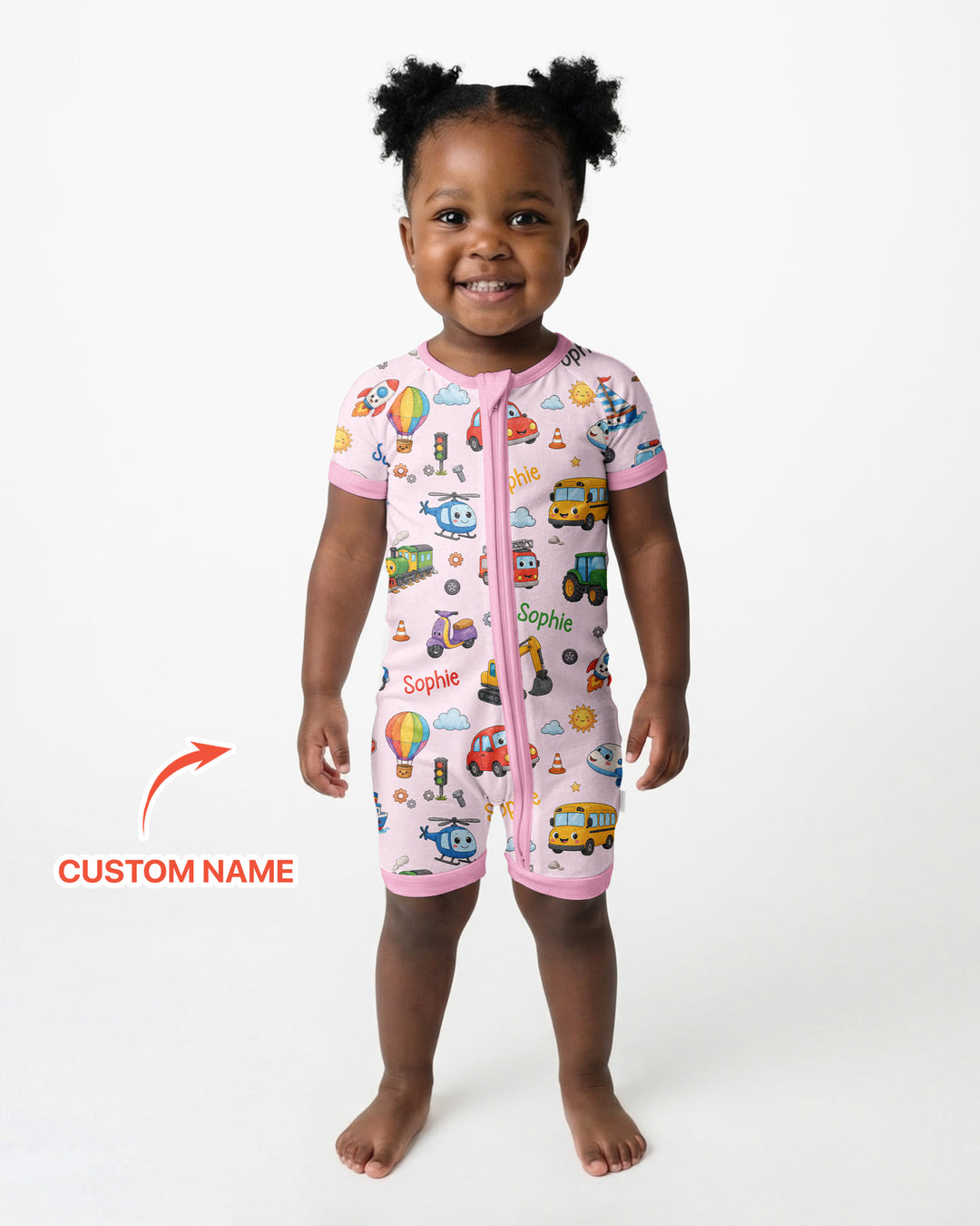 Plantilla PERSONALIZADA de Bambú Pijama Corto con Cremallera