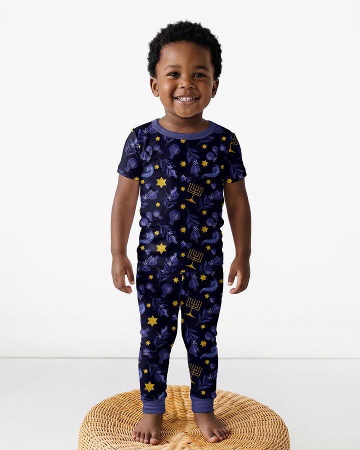 Rosh Hashanah Night Family Matching Bamboo Two Piece Short Sleeve Pajama Set
