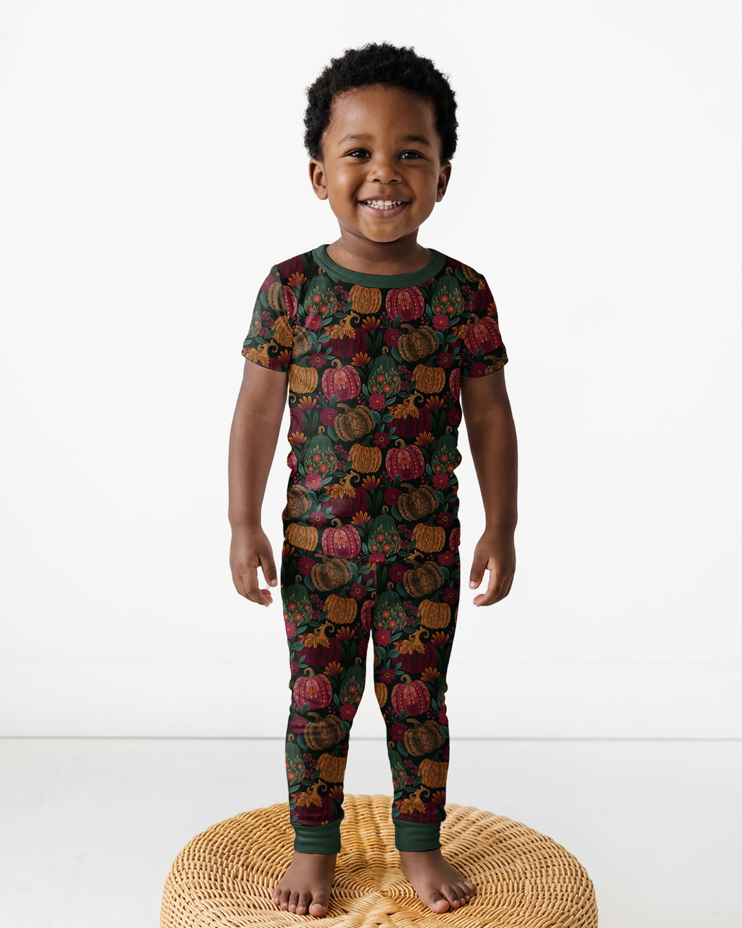 Velvet Pumpkins Bamboo Two Piece Short Sleeve Pajama Set