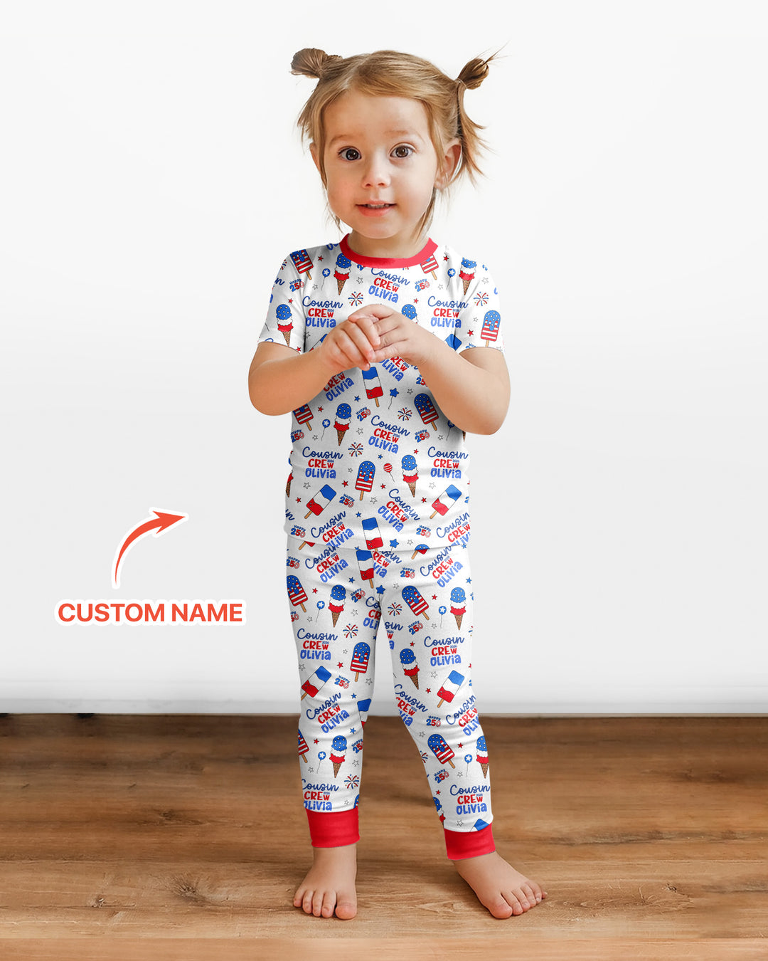 Conjunto de pijama de dos piezas de bambú de manga corta, plantilla personalizada