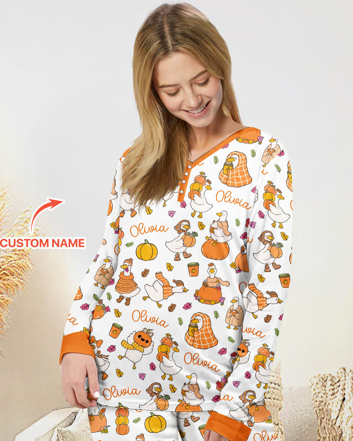 Fall Silly Goose Bamboo Women Pajama Set
