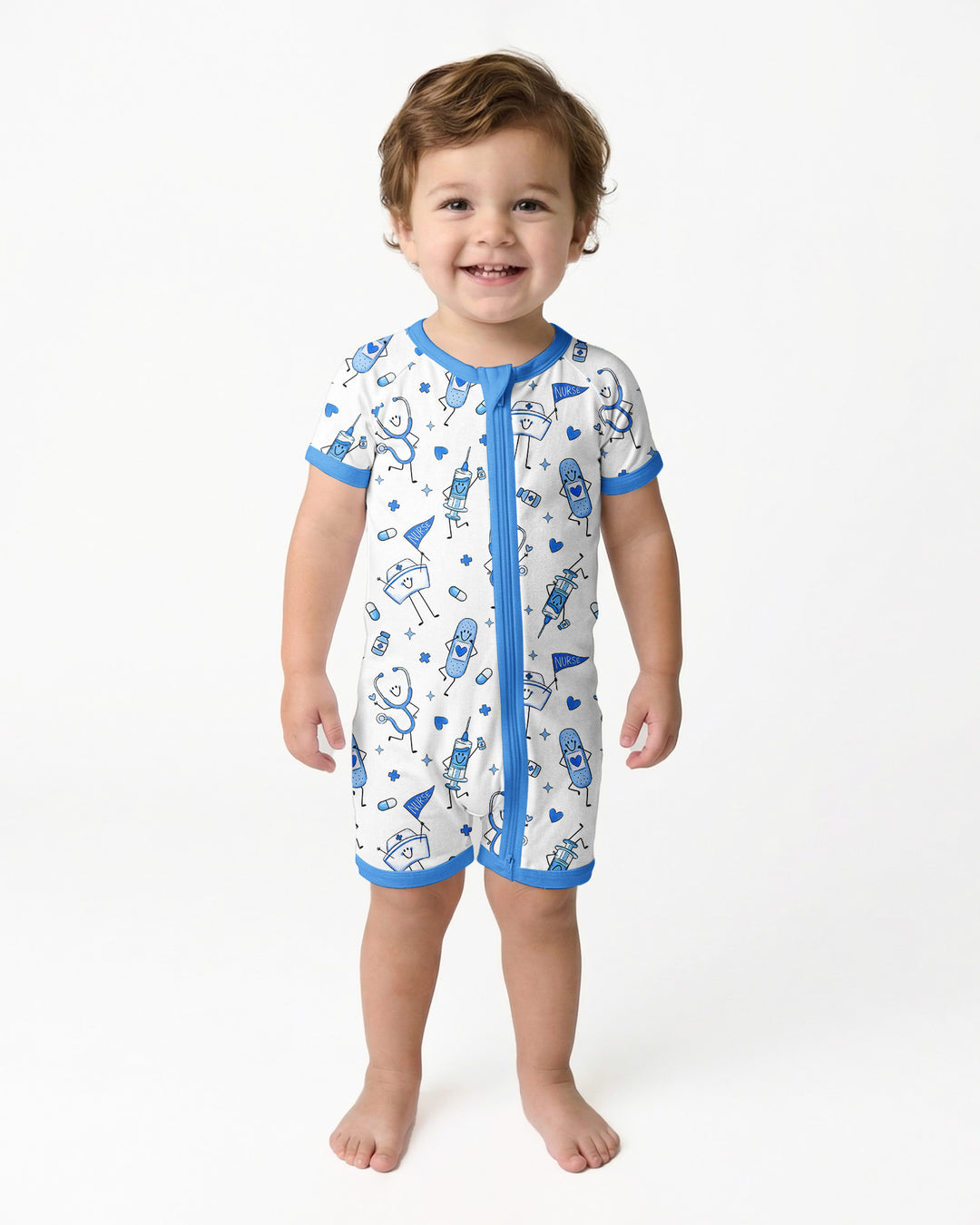 Cute Nurse Crew Bamboo Shorty Zippy