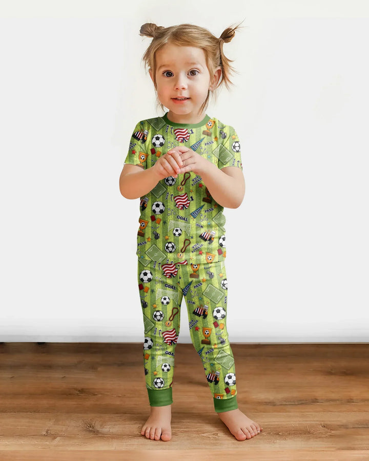 Conjunto de pijama de dos piezas de manga corta de bambú