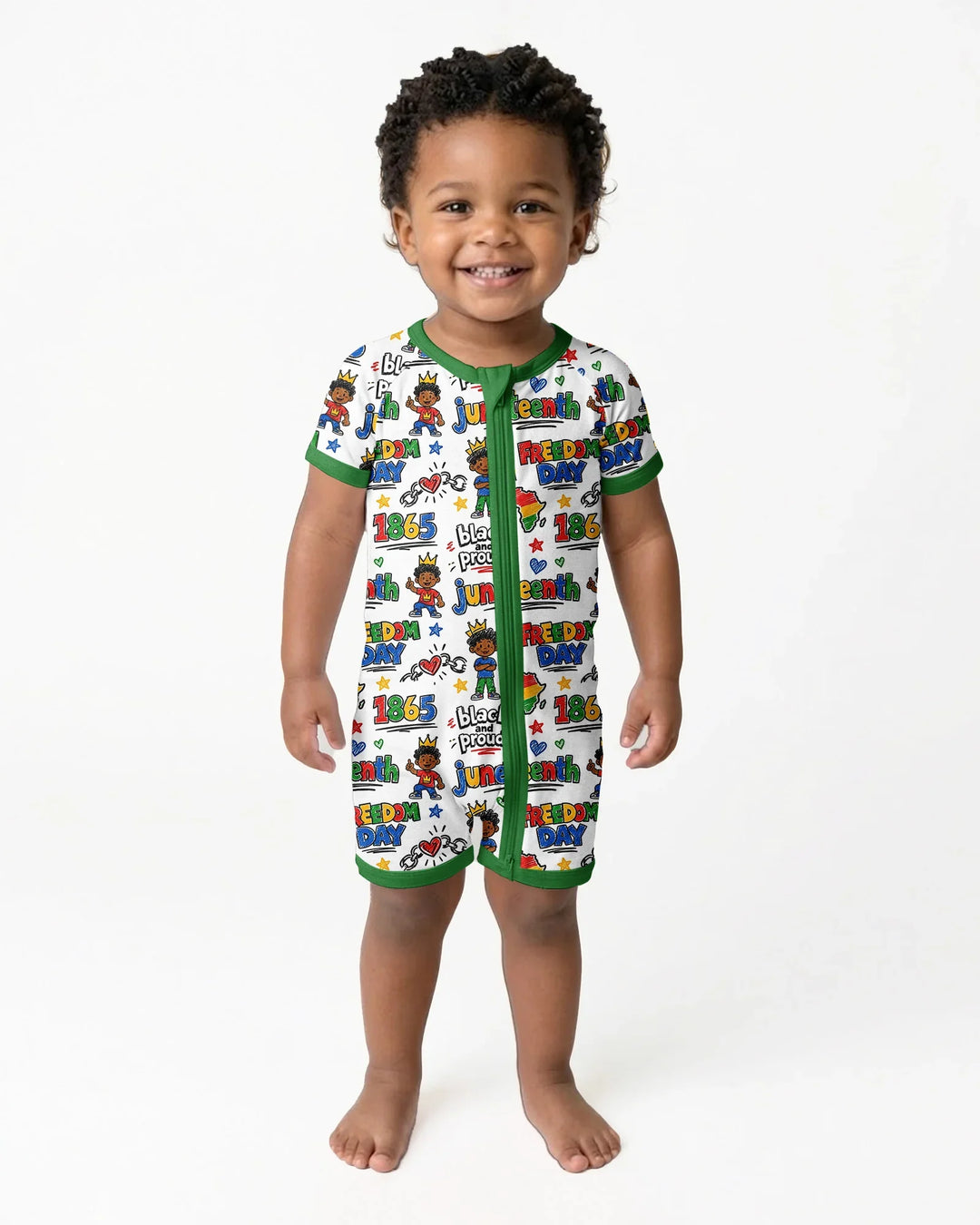 Juneteenth Black and Proud Bamboo Shorty Zippy
