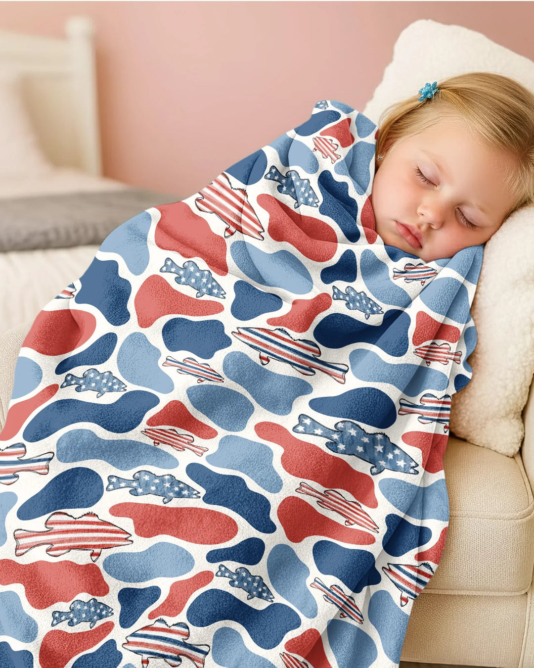 Reel America Daddy & Me Matching Bamboo Blanket