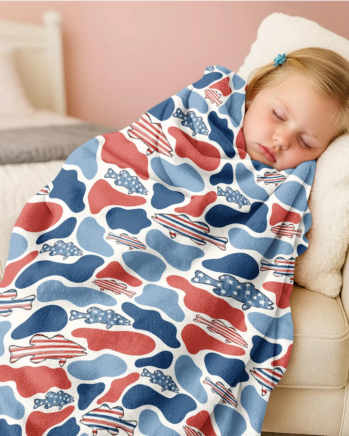 Reel America Daddy & Me Matching Bamboo Blanket