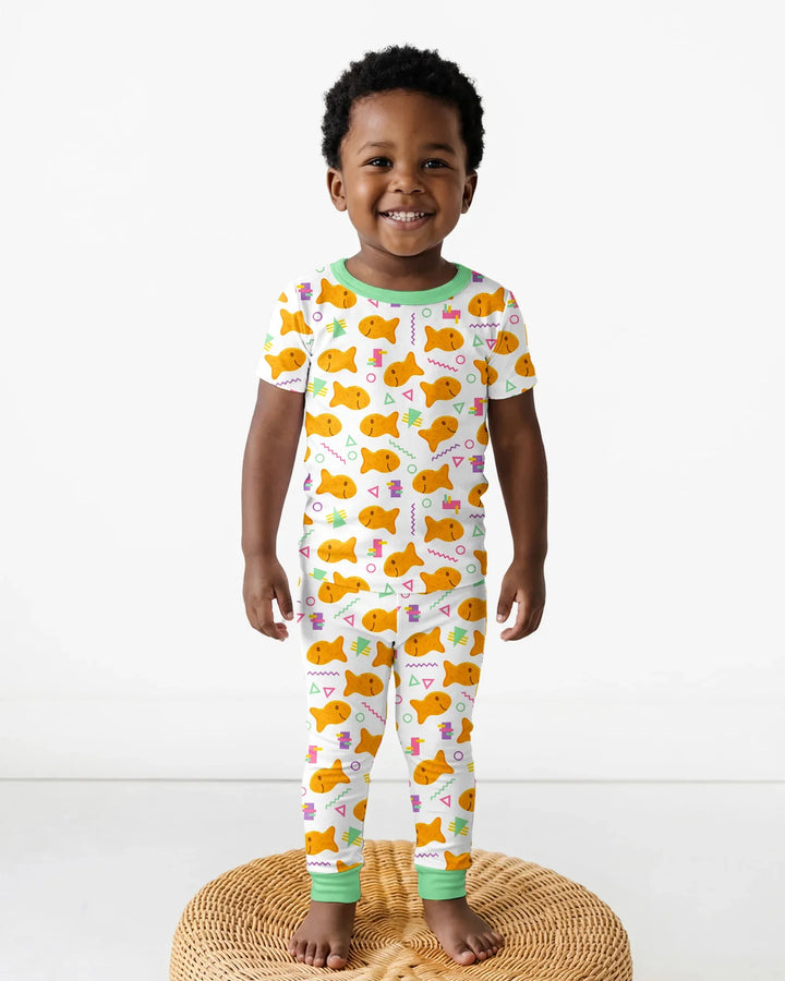 Conjunto de pijama de dos piezas de manga corta de bambú