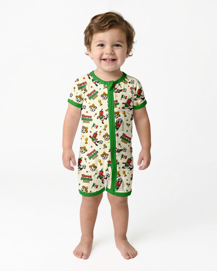 Cartoon World Soccer Vamos Mexico Family Matching Bamboo Shorty Zippy