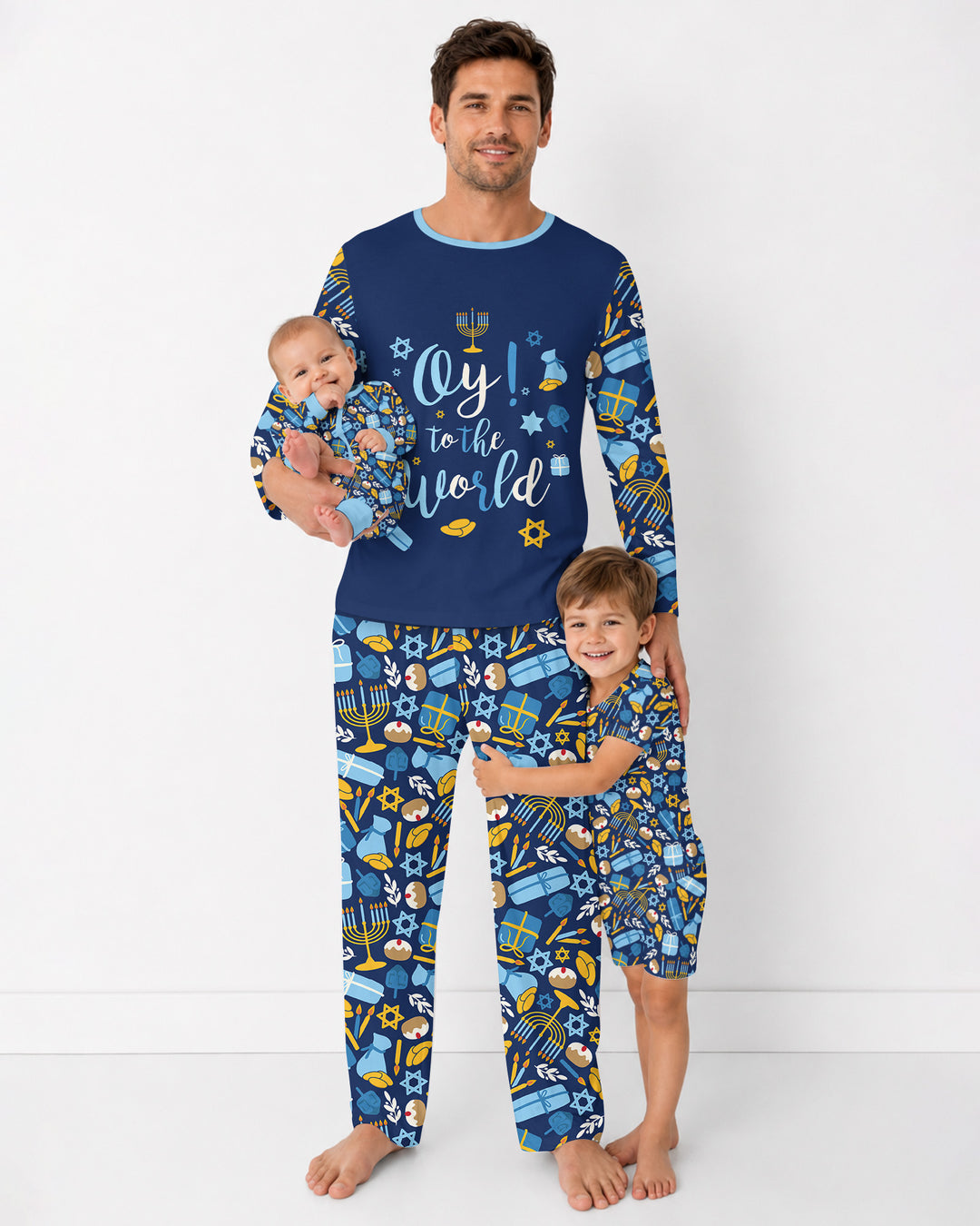 Oy to the World Hanukkah Bamboo Men's Pajama Set