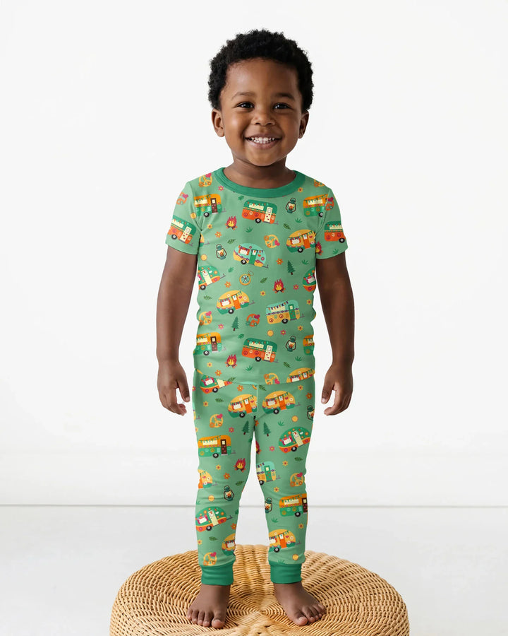 Zweiteiliges, kurzärmliges Pyjama-Set mit Marienkäfern