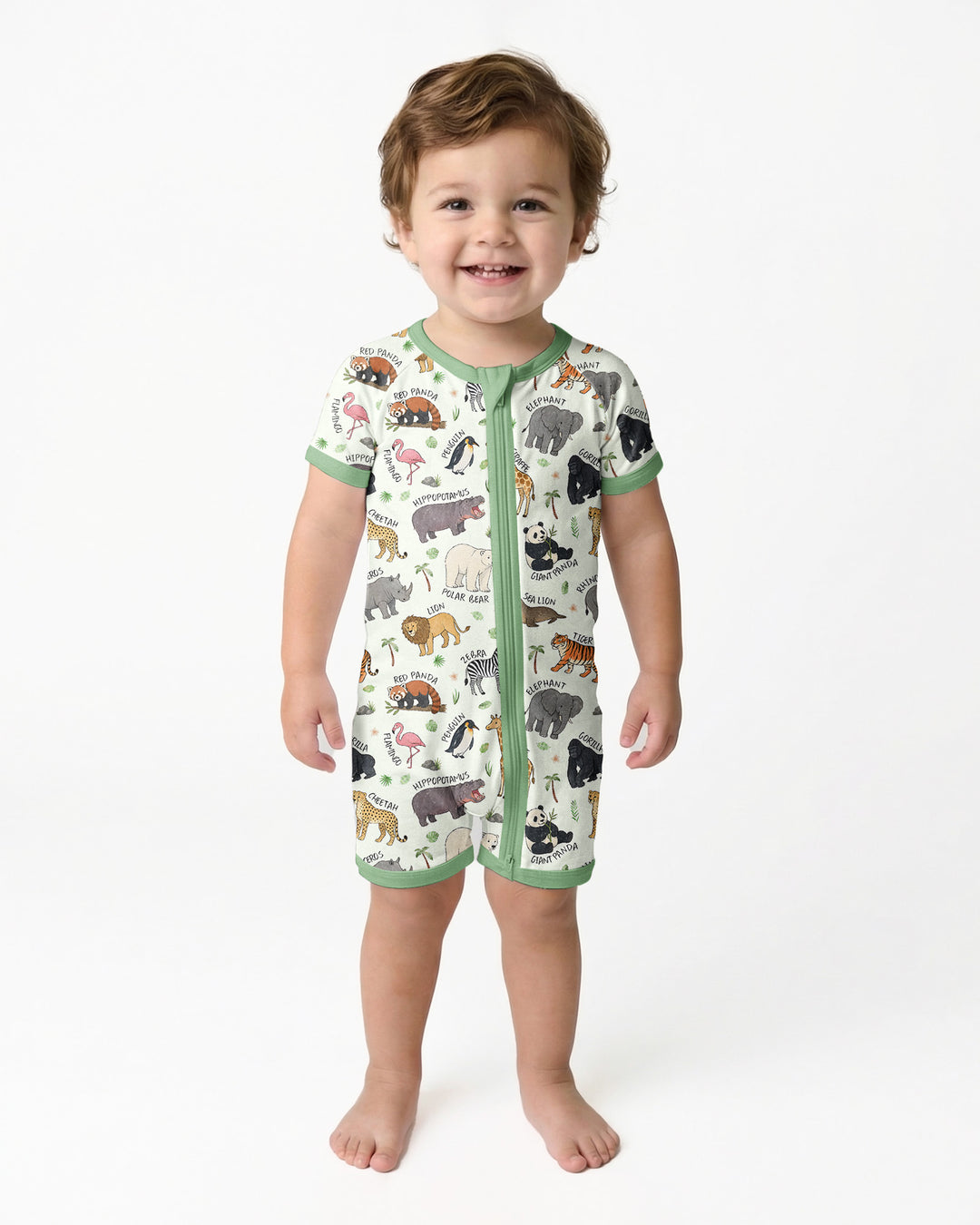 Safari Animals Bamboo Shorty Zippy