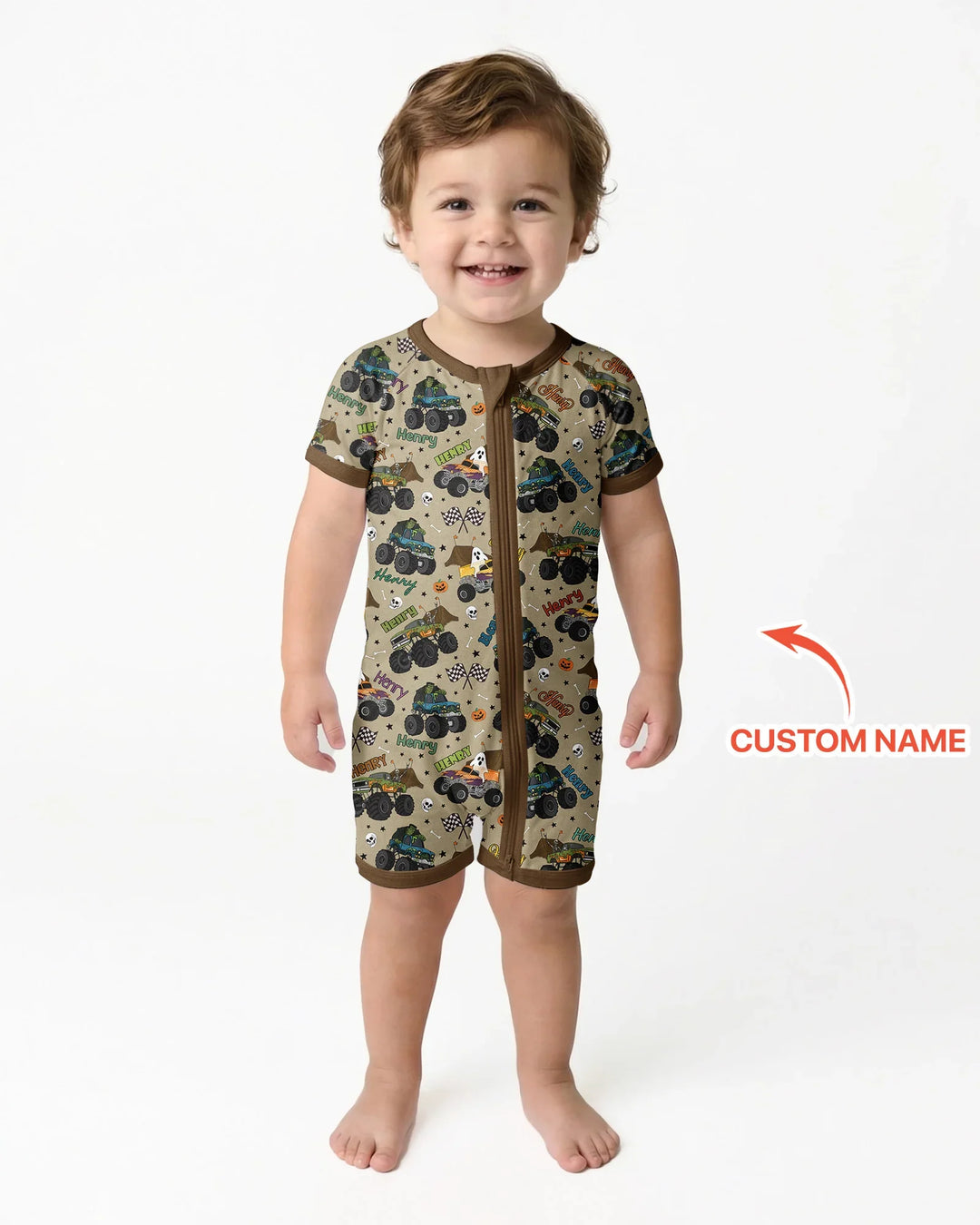 Plantilla PERSONALIZADA de Bambú Pijama Corto con Cremallera