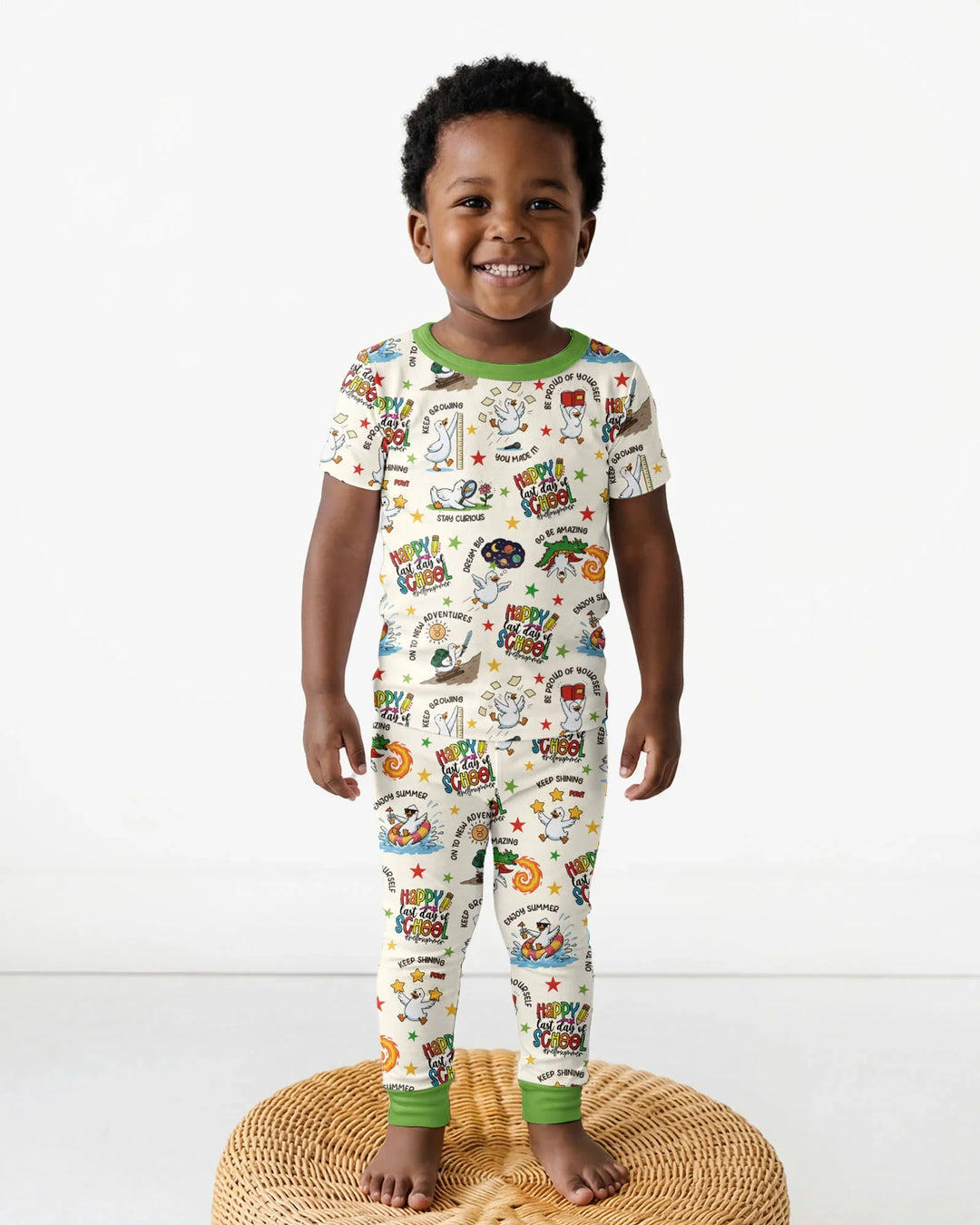 Silly Goose Happy Last Day of School Bamboo Two Piece Short Sleeve Pajama Set