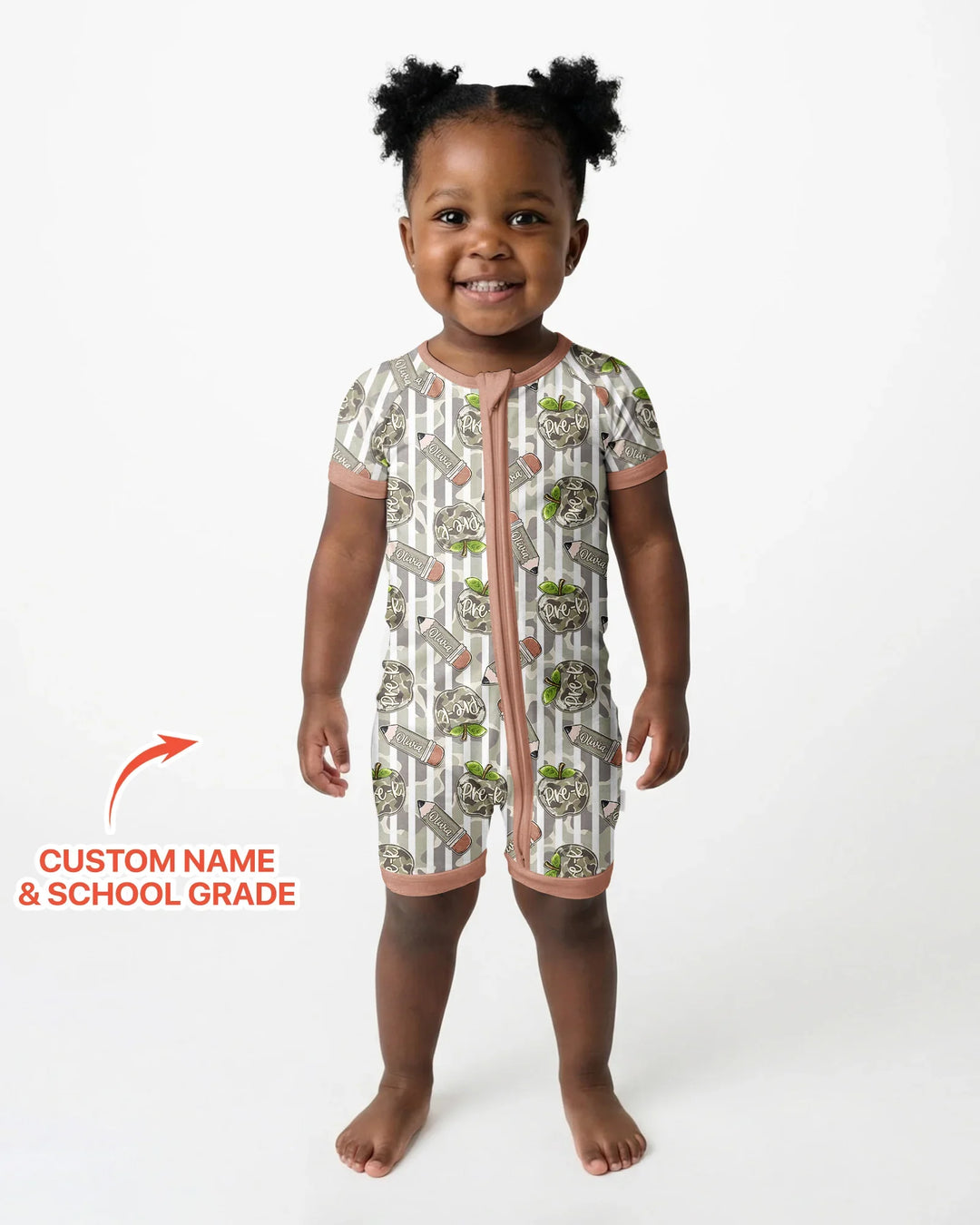 Custom Name Camo Apple Days Bamboo Shorty Zippy