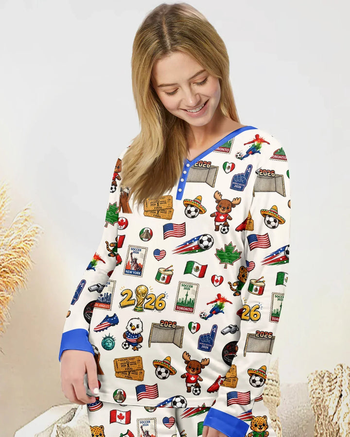 Soccer Cup 2026 Family Matching Bamboo Women Pajama Set