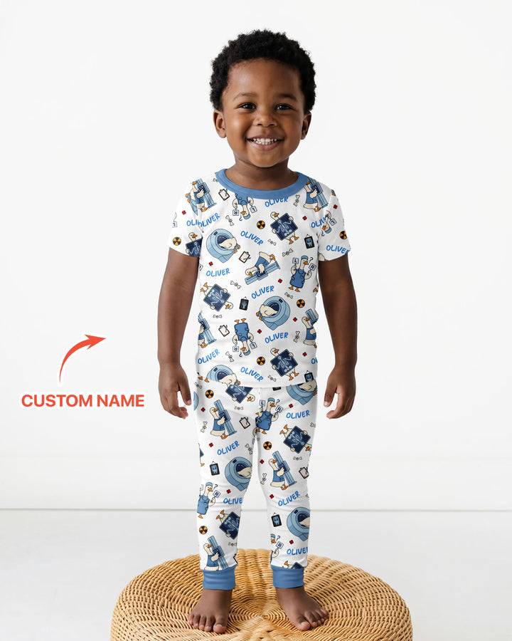 Zweiteiliges, kurzärmliges Pyjama-Set mit Marienkäfern