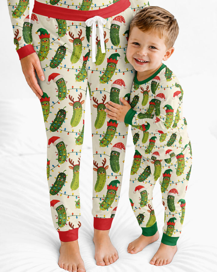 Cheerful Christmas Pickle Bamboo Women Pajama Set