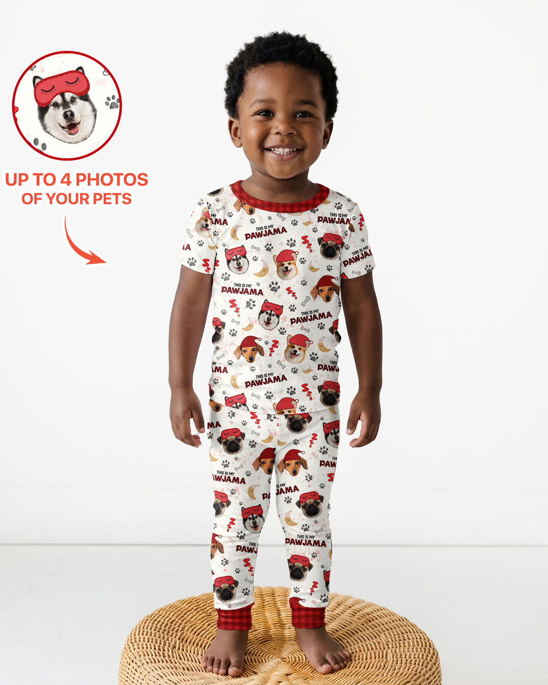 Custom Pet Photo This Is My Pawjama Bamboo Two Piece Short Sleeve Pajama Set
