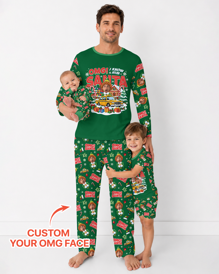 Custom Image OMG Santa Bamboo Men's Pajama Set