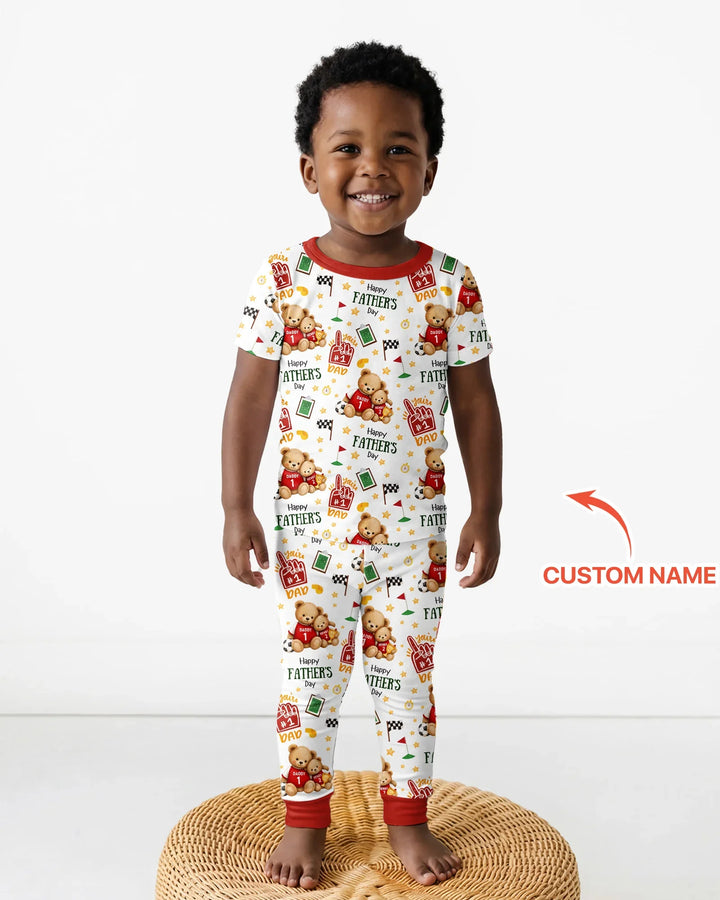 You're #1 Dad Daddy & Me Matching Bamboo Two Piece Short Sleeve Pajama Set