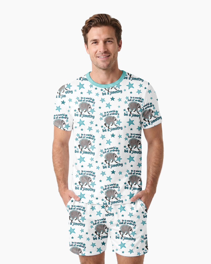 In A World Full Of Ordinary Be A Jimothy Bamboo Men Short Sleeve Short Pajama Set