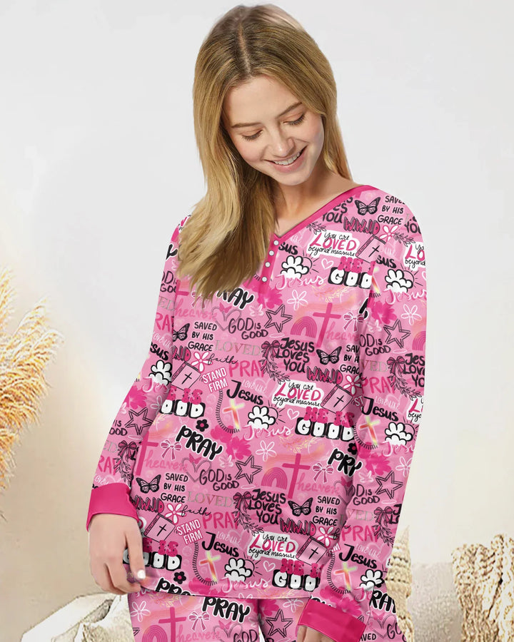 Plantilla de conjunto de pijama de mujer de bambú