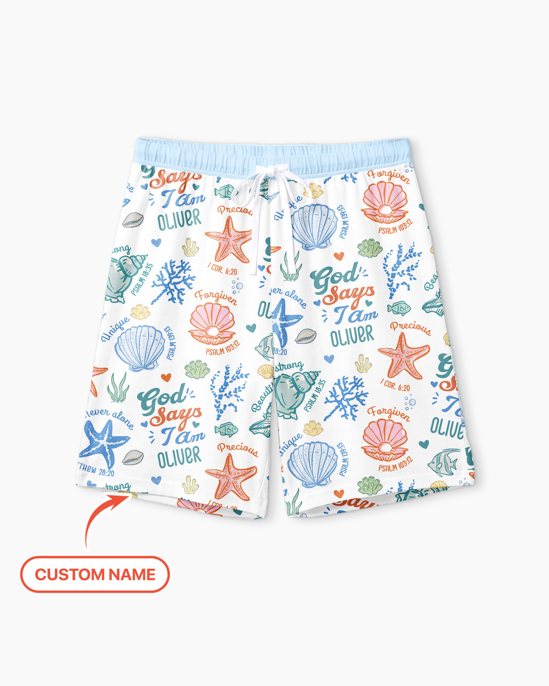 Coastal God Says I Am Custom Name Bamboo Men Short Sleeve Short Pajama Set