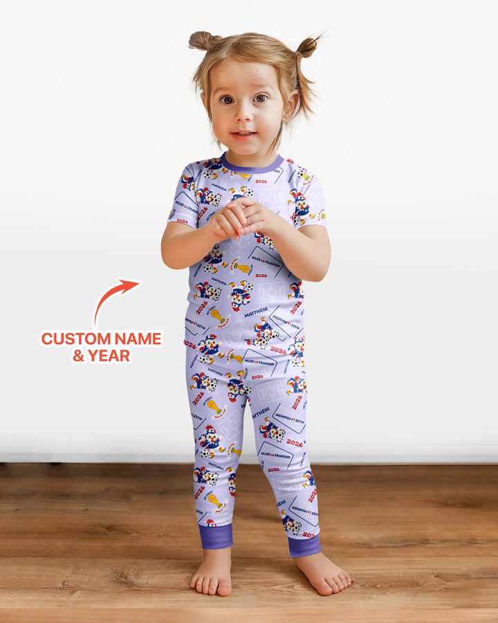 Conjunto de pijama de dos piezas de bambú de manga corta, plantilla personalizada