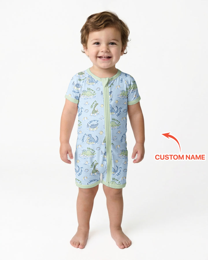 Plantilla PERSONALIZADA de Bambú Pijama Corto con Cremallera