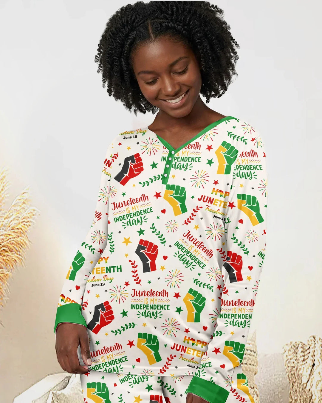 Plantilla de conjunto de pijama de mujer de bambú
