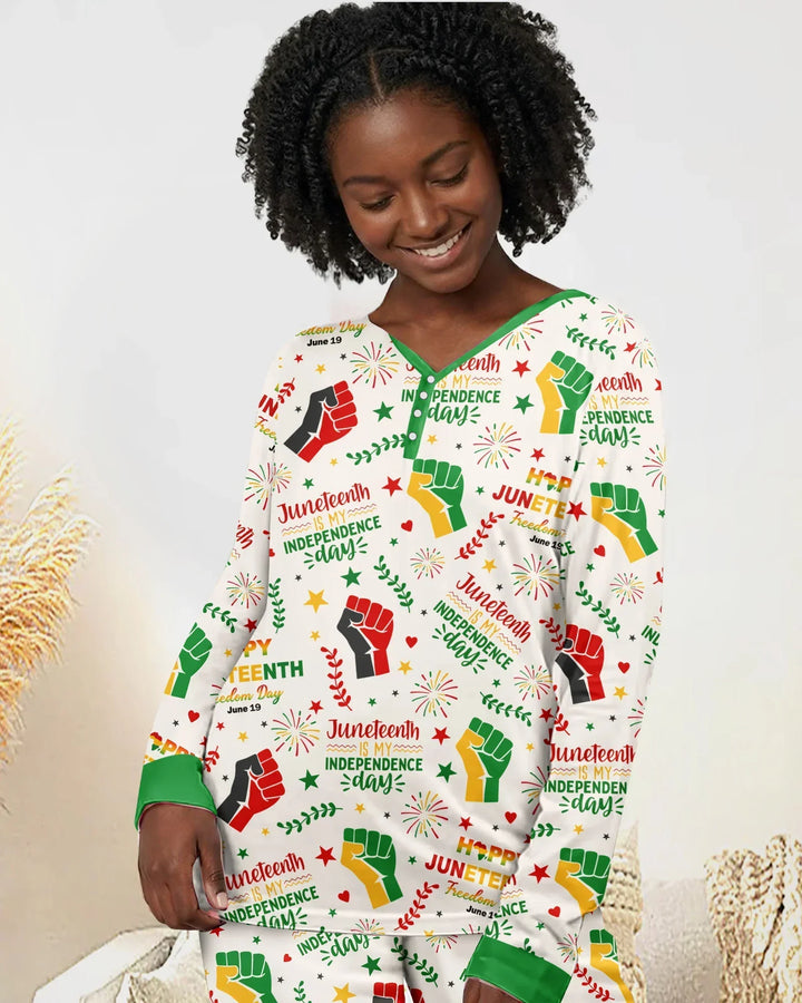 Plantilla de conjunto de pijama de mujer de bambú