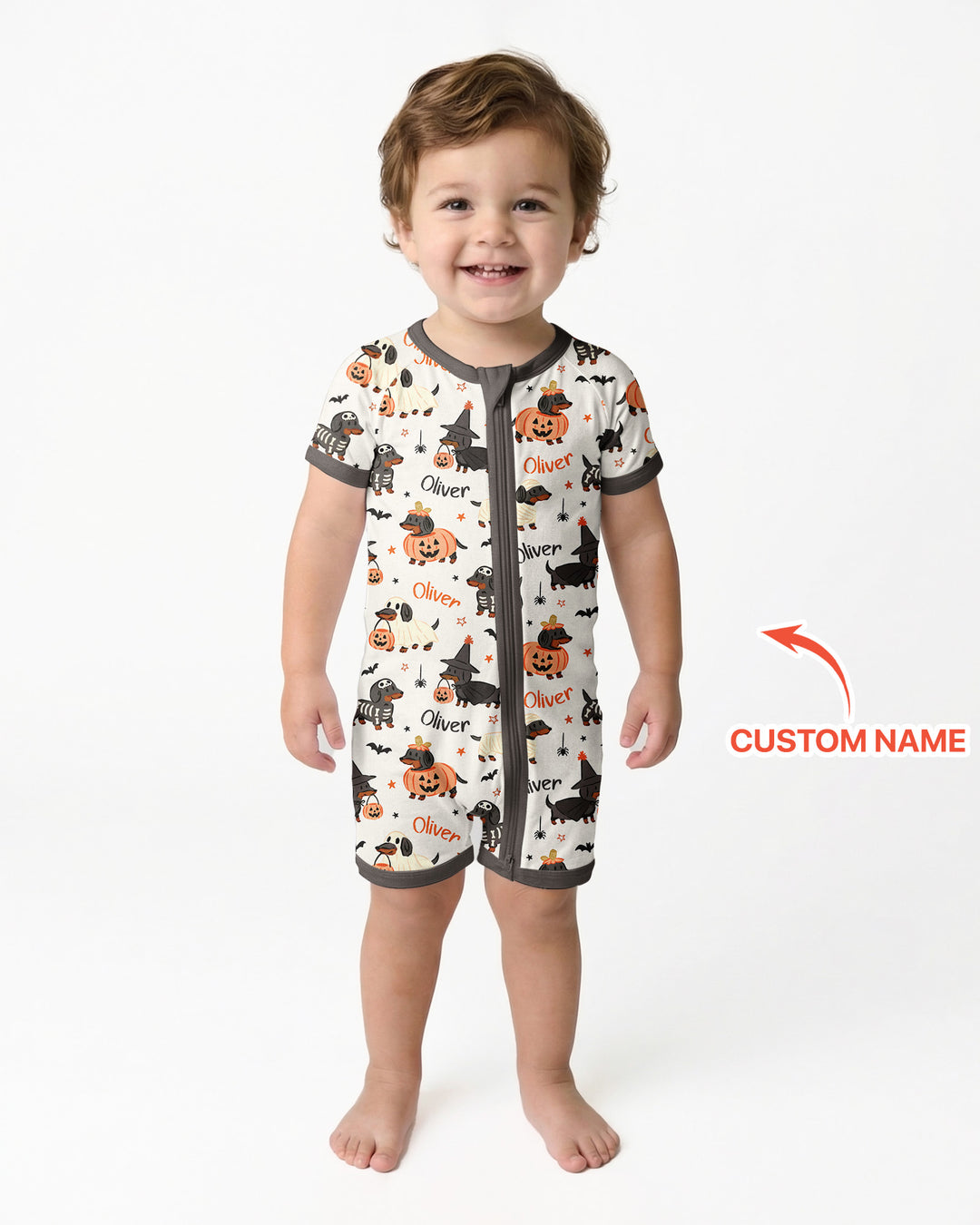 Orange and Black Dachshund Bamboo Shorty Zippy