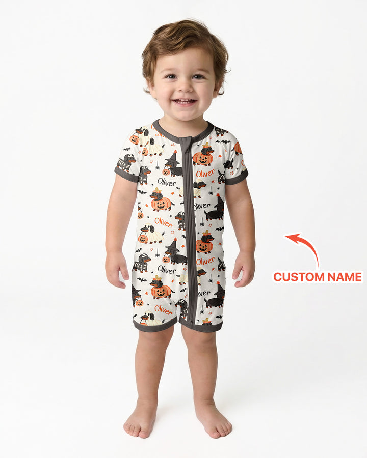 Orange and Black Dachshund Bamboo Shorty Zippy