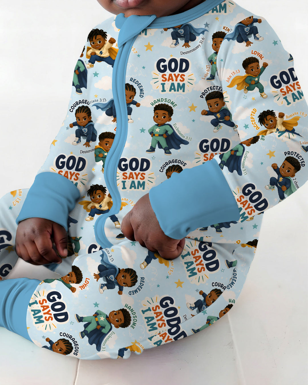 God Says I Am Black Superheroes Bamboo Convertible Zippy