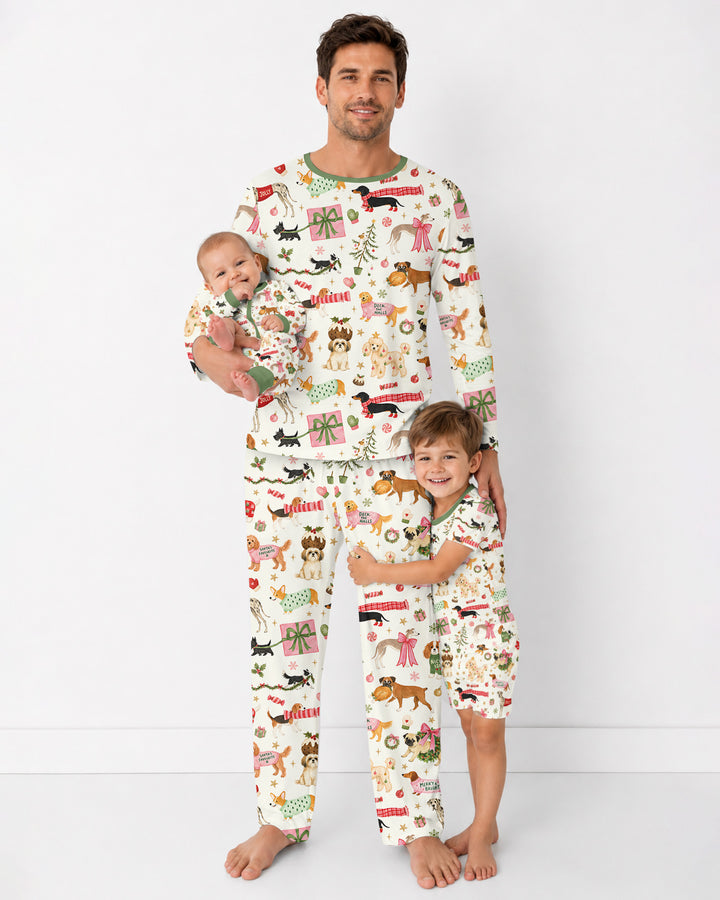 Festive Dog Merry Woofmas Bamboo Men's Pajama Set