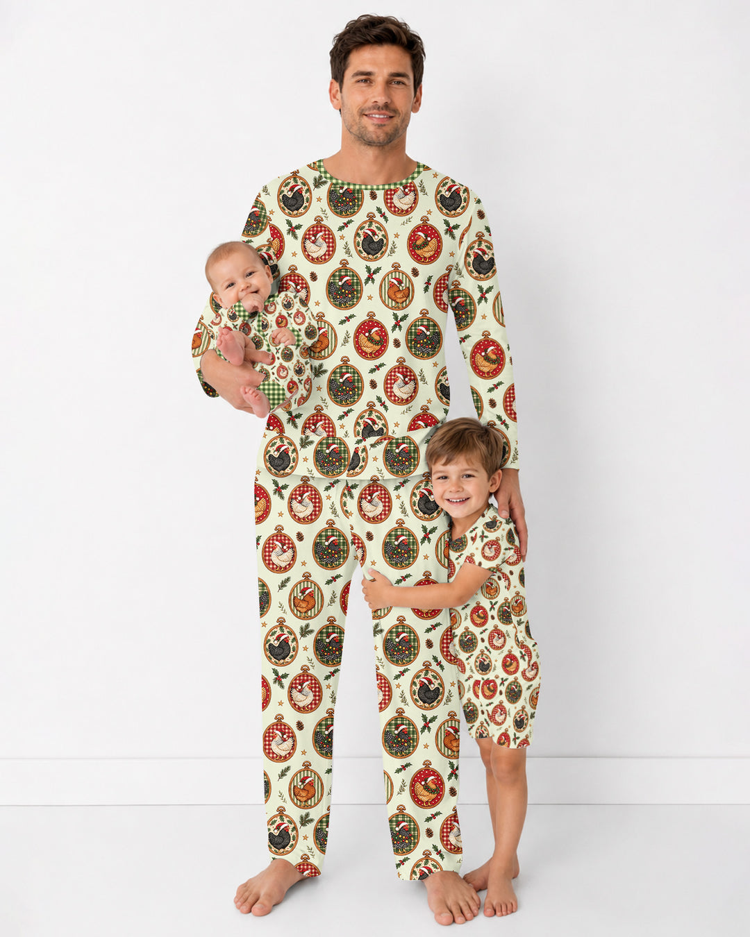 Chicken Merry Clucking Christmas Bamboo Men's Pajama Set