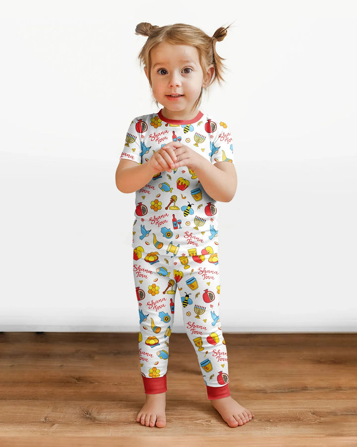 Zweiteiliges, kurzärmliges Pyjama-Set mit Marienkäfern