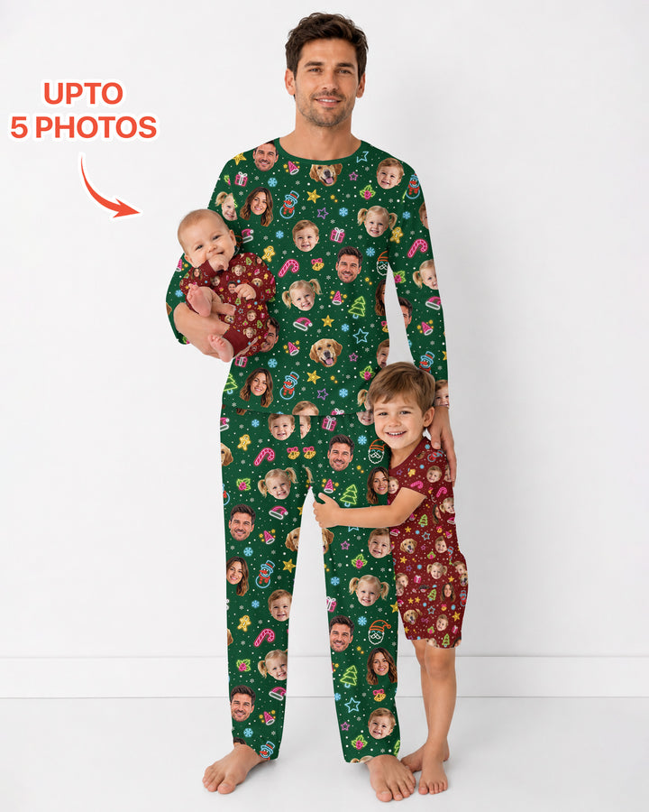 Christmas Faces Bamboo Men's Pajama Set