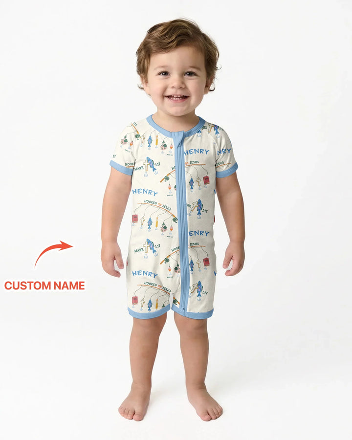 Hooked On Jesus Fishing Matching Bamboo Shorty Zippy