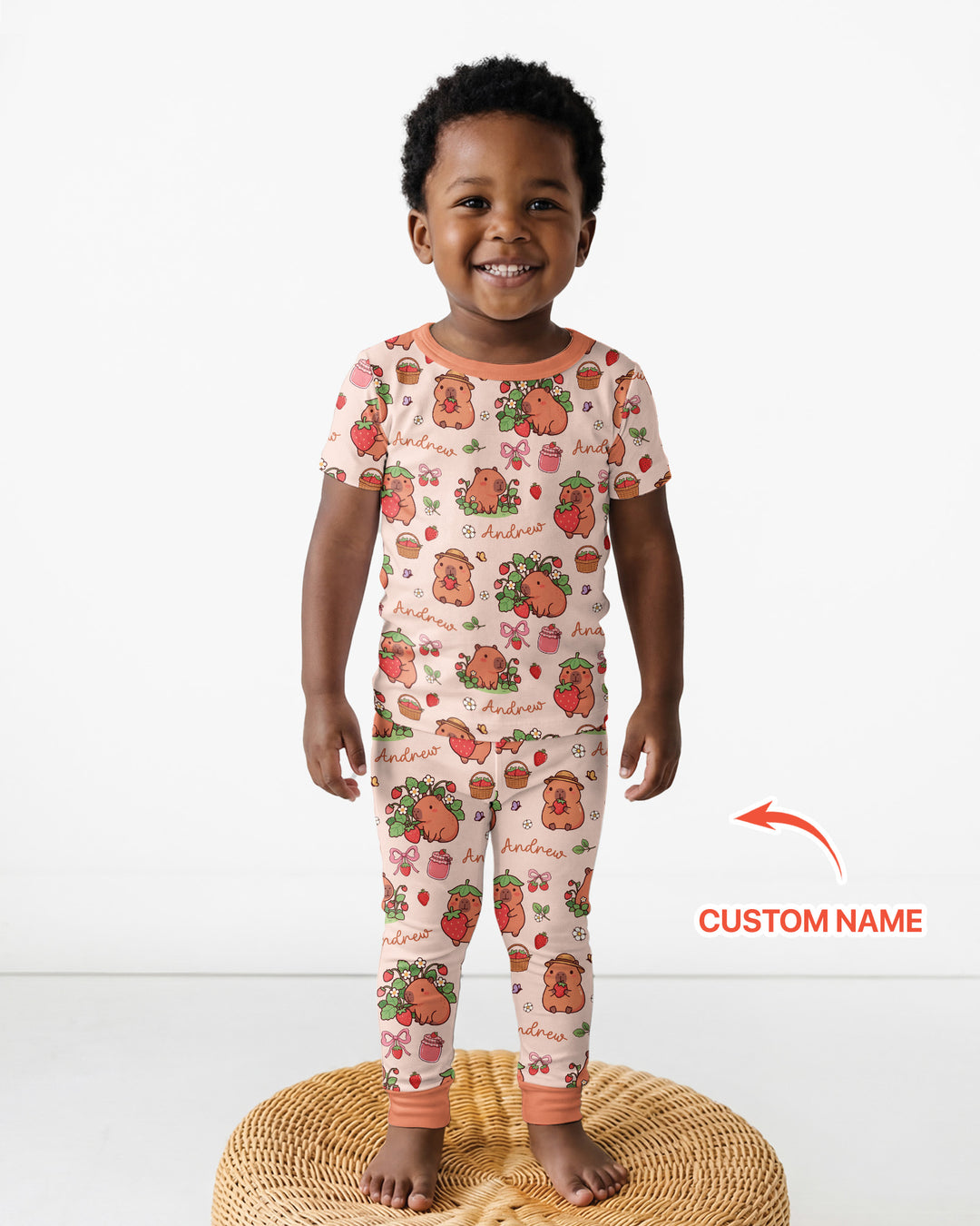 Zweiteiliges, kurzärmliges Pyjama-Set mit Marienkäfern