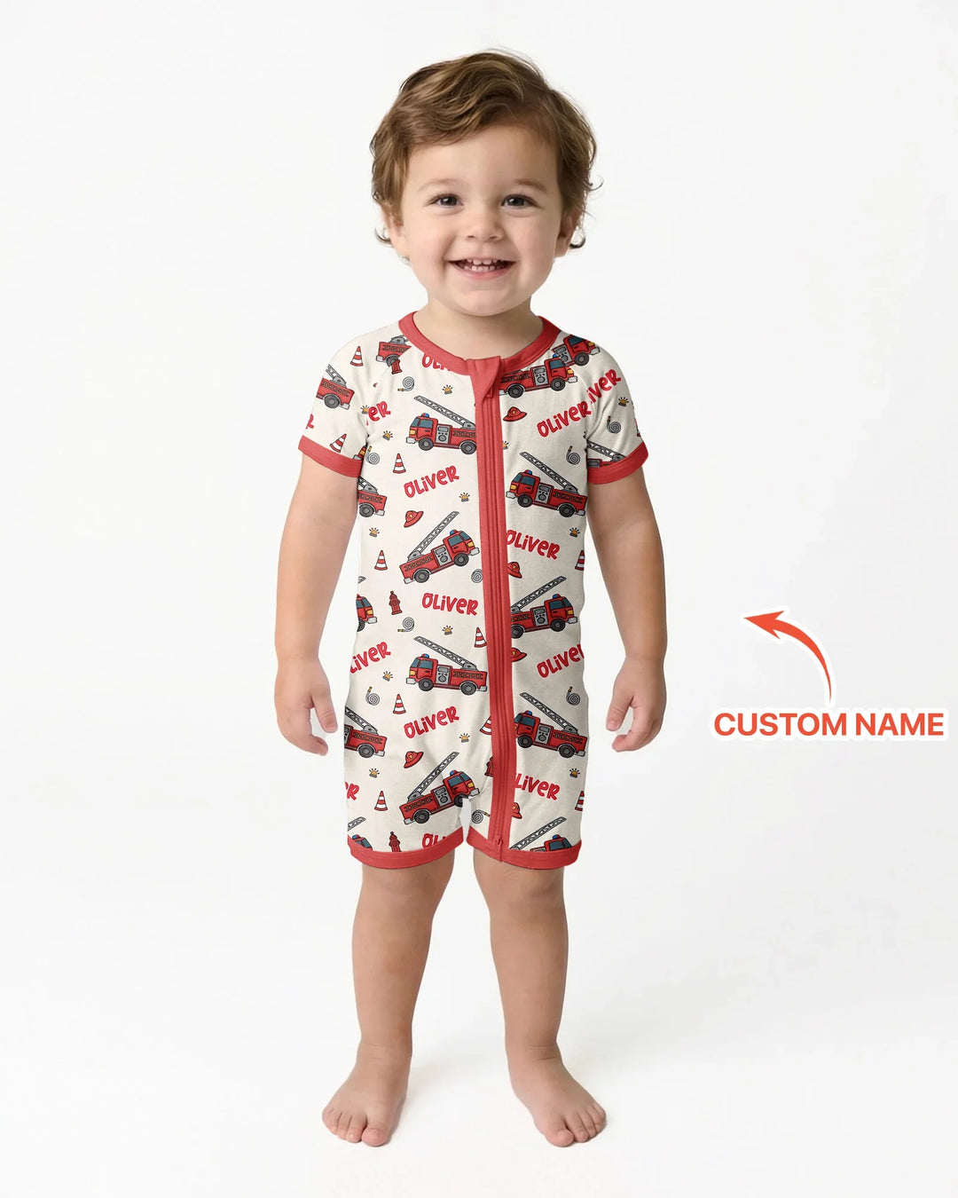 Custom Name Future Firefighters Bamboo Shorty Zippy
