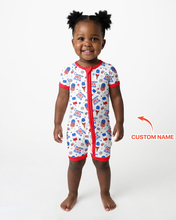 Plantilla PERSONALIZADA de Bambú Pijama Corto con Cremallera